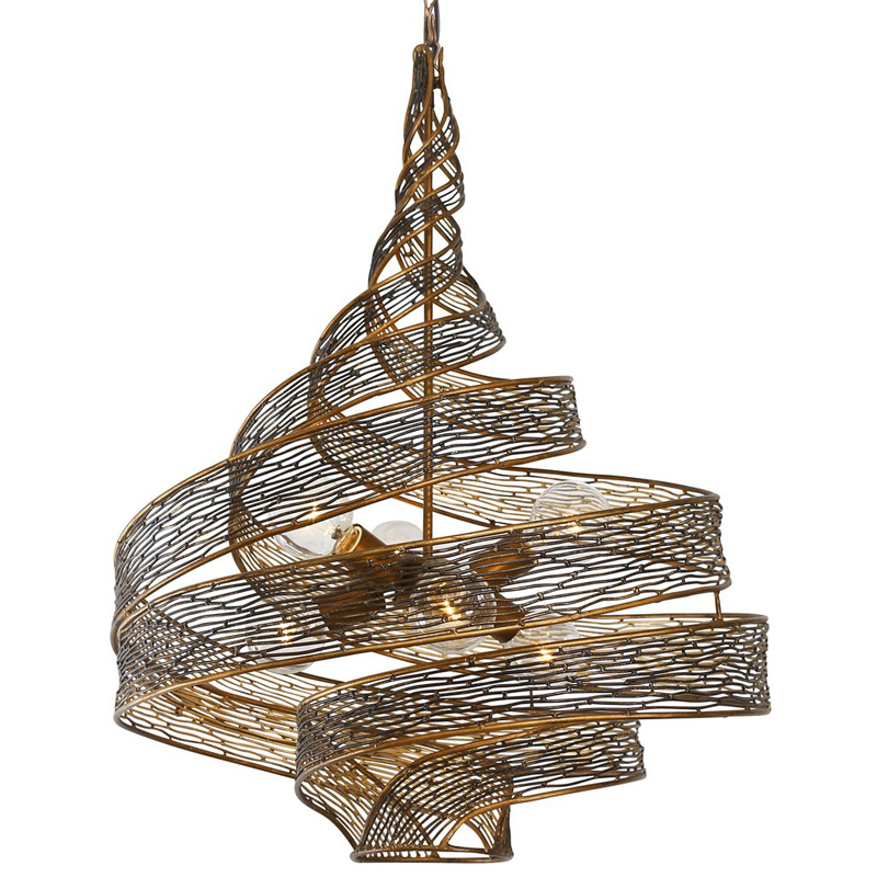 Spiral Copper Chandelier